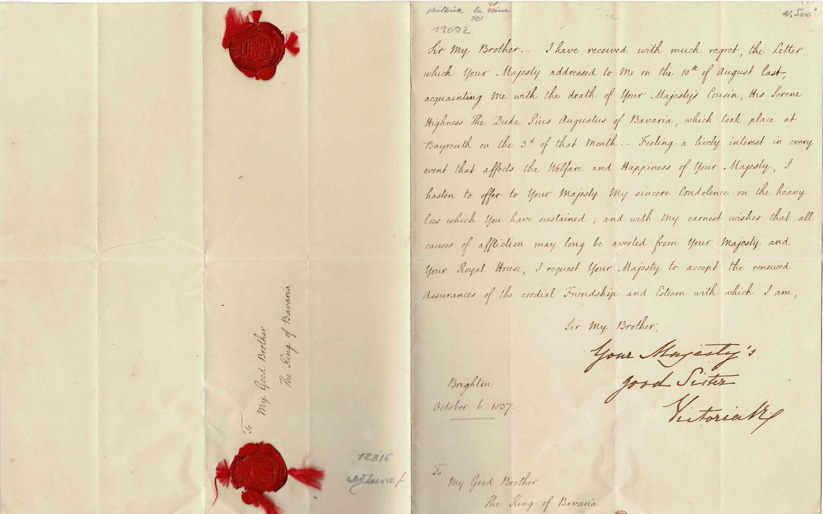 HISTORY - VICTORIA Alexandrina (1819 - 1901) - Document signed (1 of 1)