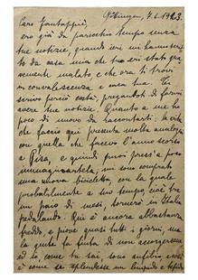[SCIENCE AND MEDICINE] - “BETWEEN RAIN AND SCIENCE: THE EUROPEAN YOUTH OF ENRICO FERMI: Autograph letter signed, dated “Gottingen, 7. 6. 1923&rdquo; by the Italian physicist, renowned for being the creator of the world's first artificial nuclear reactor, the Chicago Pile-1, and a membe
