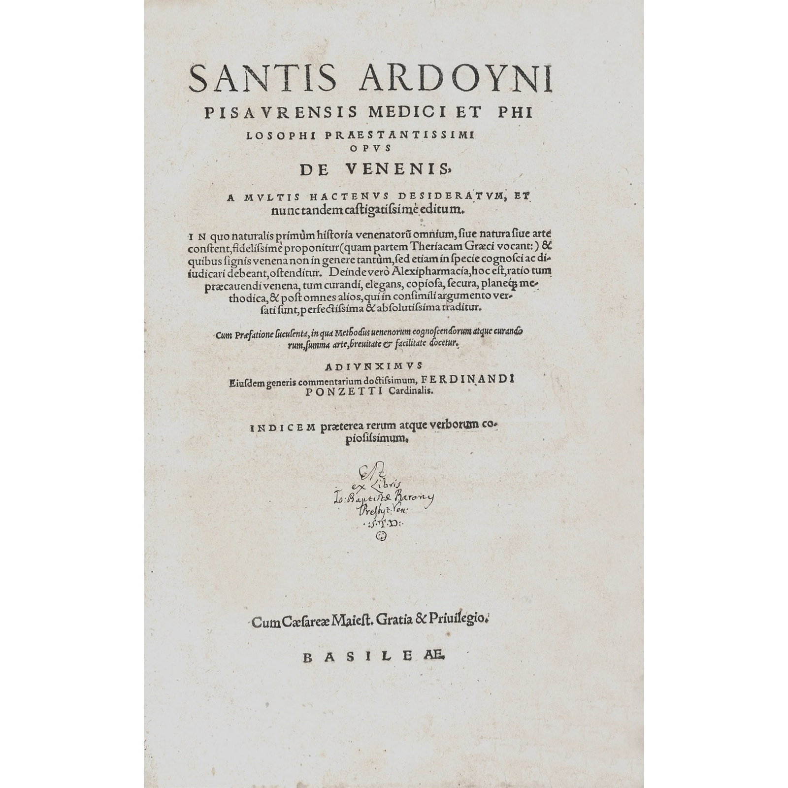 [SCIENCE AND MEDICINE] - ARDUINO Sante (1390 - 1450) - The Arabic Studies On Poisons Introduced In (1 of 2)