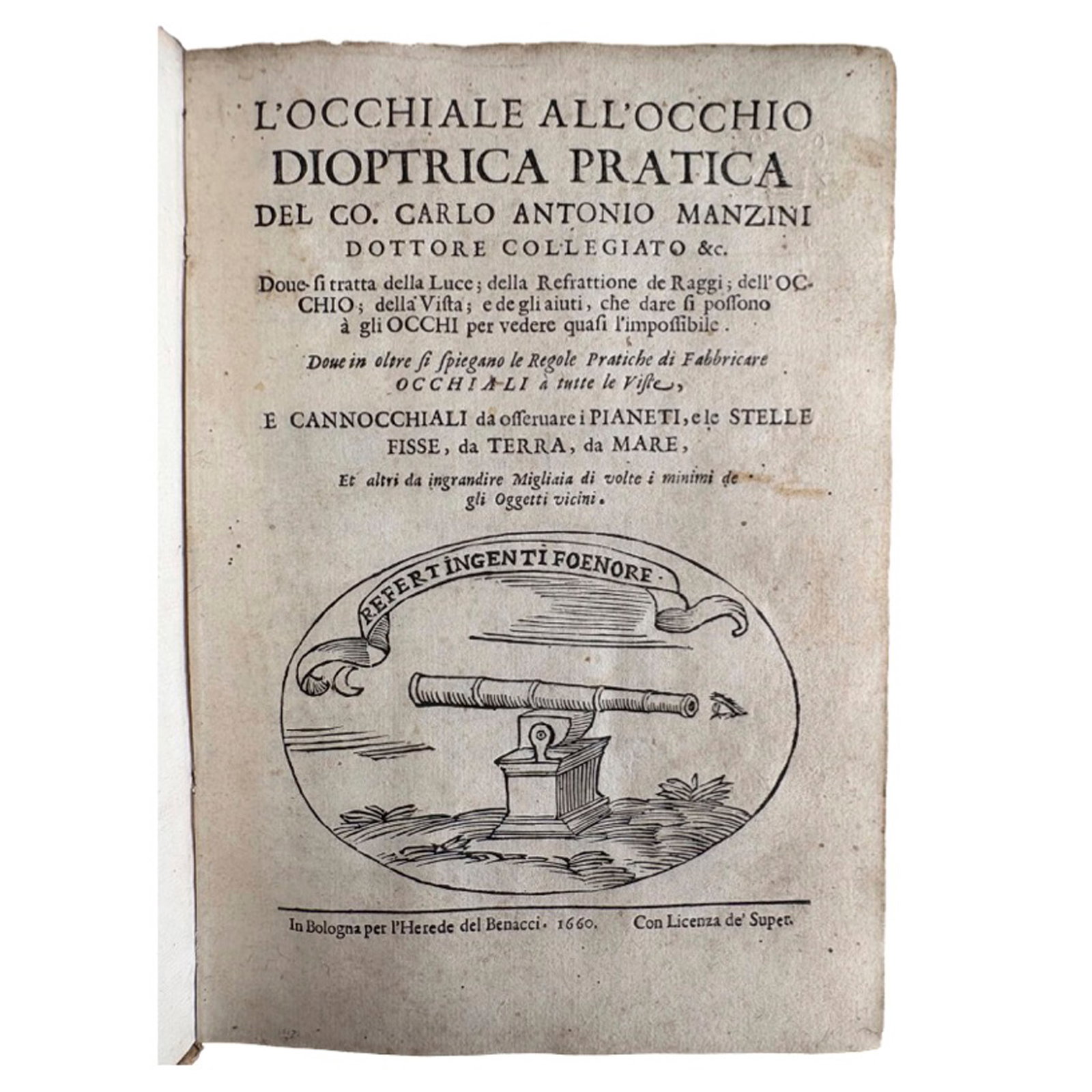 [SCIENCE AND MEDICINE] - MANZINI Carlo Antonio (1600 - 1677) - A Bolognese Supporter of Galileo: (1 of 6)