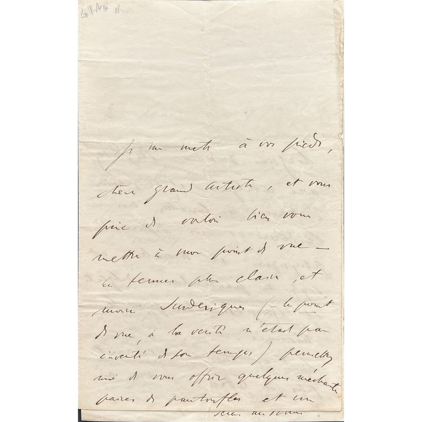[MUSIC] - LISZT Franz (1811 - 1886) - Music, Fatigue, And Longing: Liszt Reflects On Art And Life On: Fine autograph letter signed, dated “Hamburg, 5 Juin 1842”, by the celebrated pianist, composer emeritus and acclaimed concert performer. 7 pp. In-8. Long letter to a "Grand artiste" in Lo