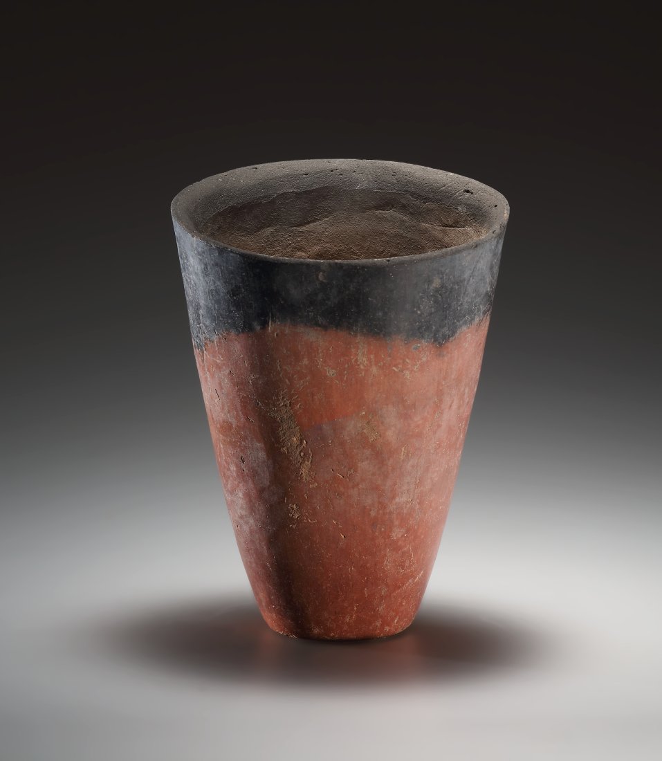 AN EGYPTIAN CLAY NAQADA BEAKER (1 of 2)