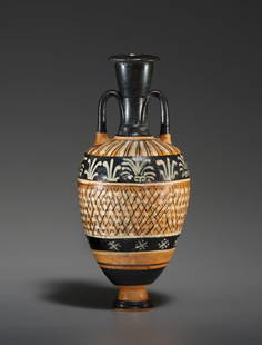 AN ATTIC BLACK-FIGURE AMPHORISKOS: "