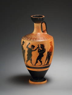 AN ATTIC BLACK-FIGURE LEKYTHOS WITH BOXERS: "