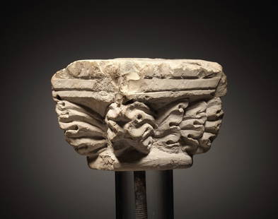 A LATE ROMAN OR BYZANTINE CAPITAL WITH ACANTHUS LEAVES: "