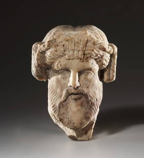 A ROMAN HERM OF A BEARDED GOD: "