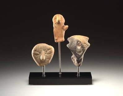 LOT OF 3 VINCA CULTURE TERRACOTTA HEADS: "