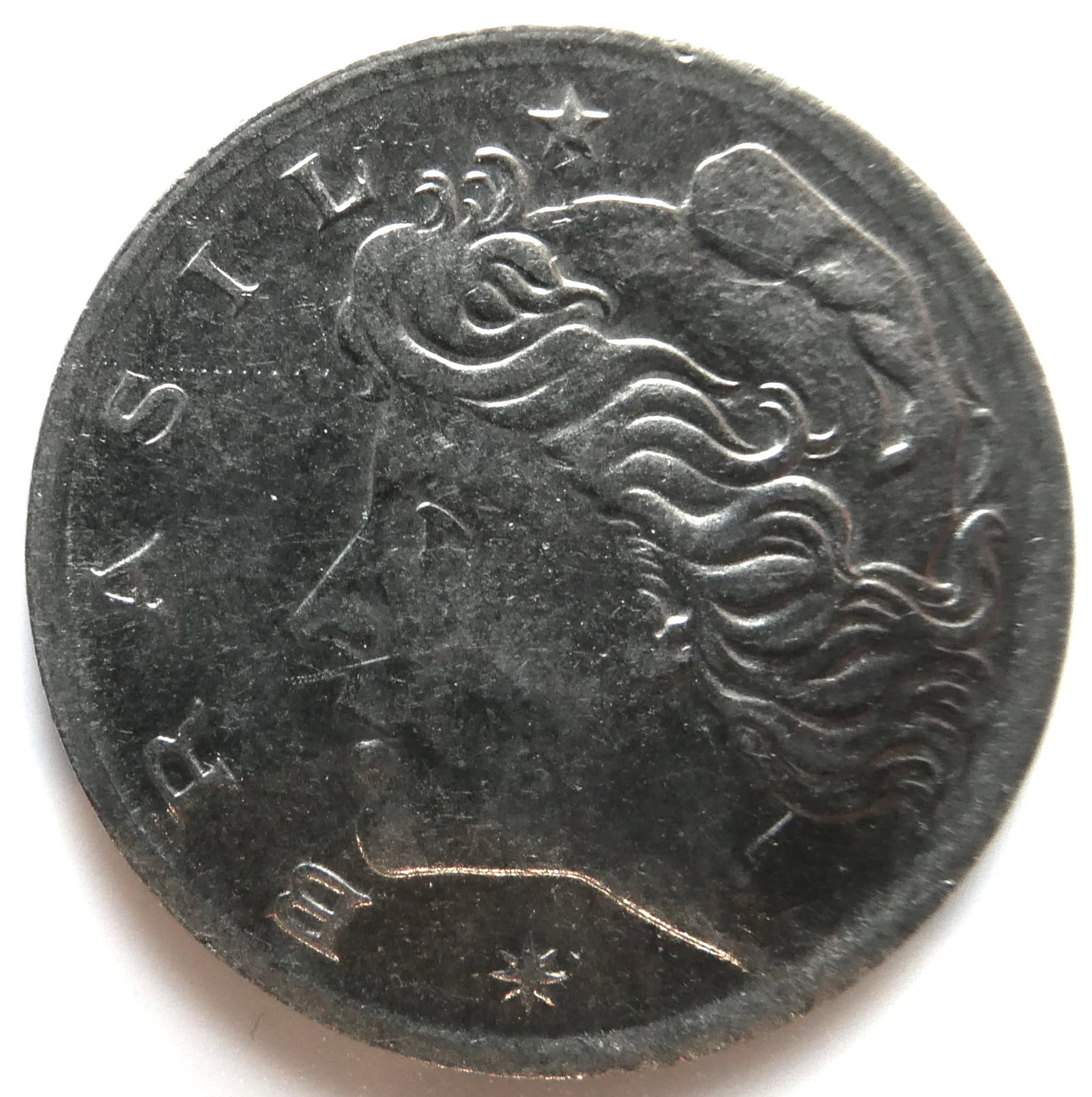 1969 BR Brazil Capped Liberty Head Left Centavo Liberty Head Left Centavo: CountryBrazilDenomination1 centavoYear1967PeriodBrazilian Cruzeiro (1942 - 1986)Coin typeCirculation coinsCompositionStainless SteelEdge typeSmoothShapeRoundAlignmentCoin (180Â°)Weight (gr)2.63Diame