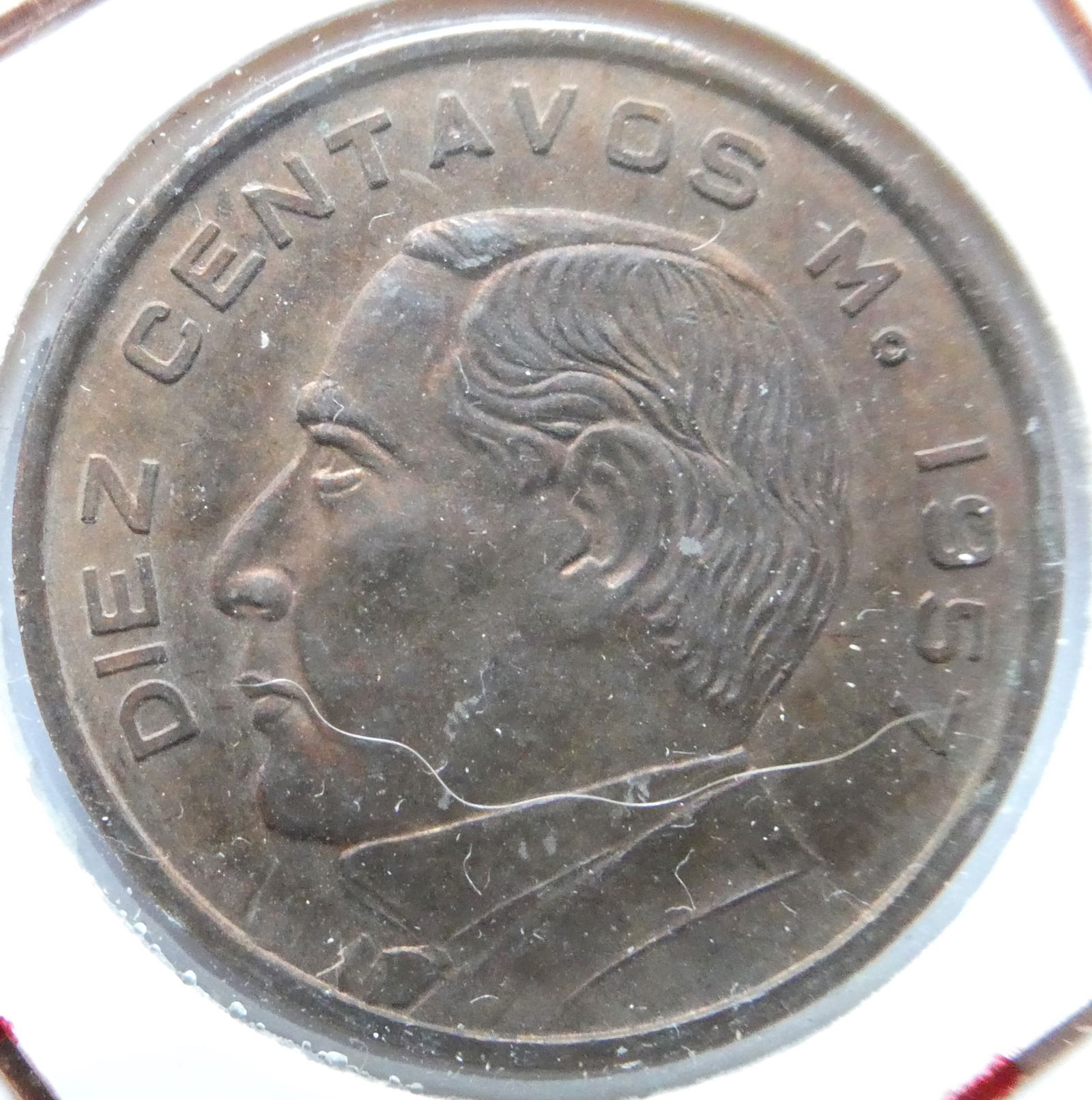 1957 Benito JuÃ¡rez & Eagle with Snake 10 Centavos Mexico Authentic Coin (1 of 2)