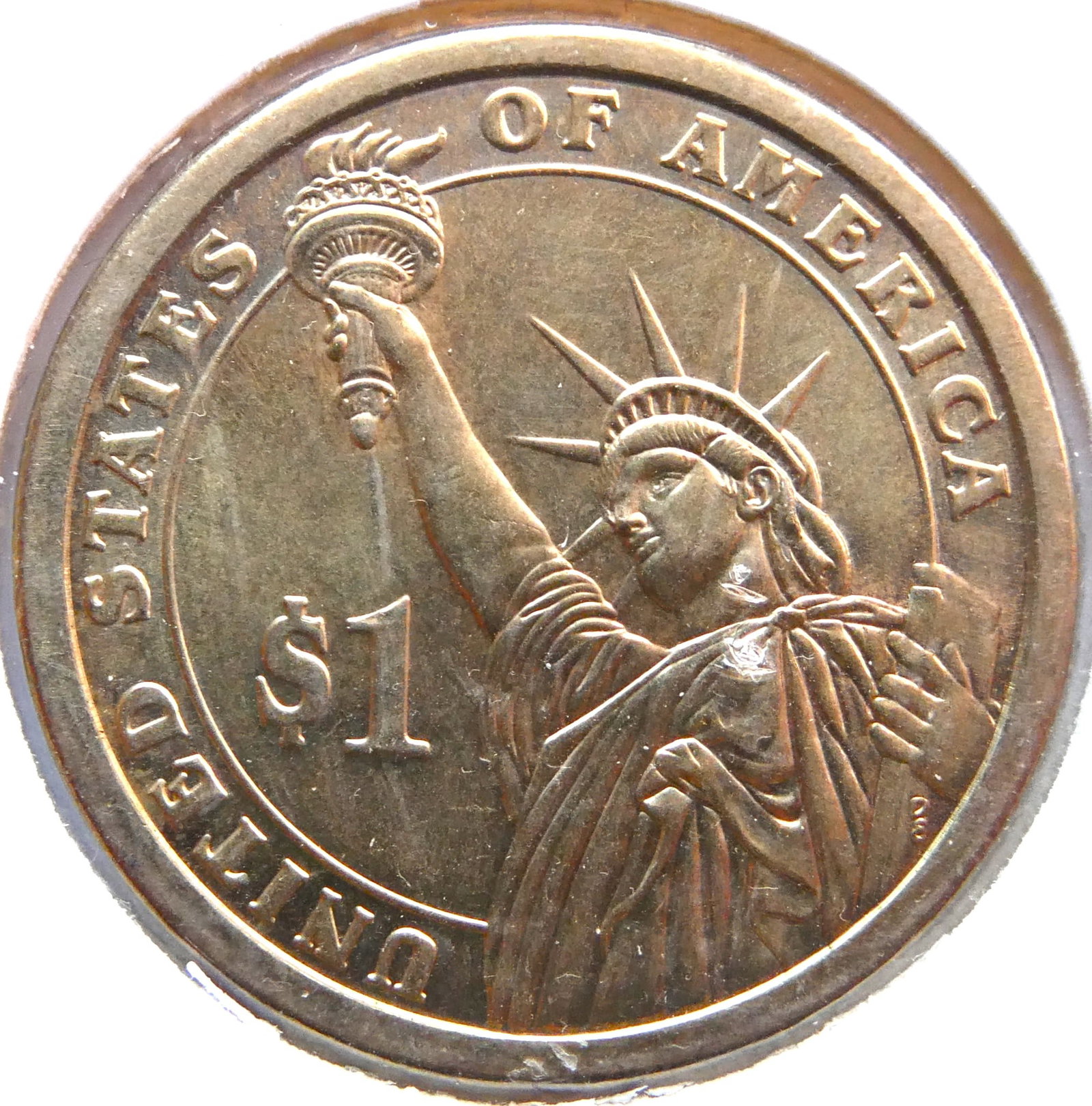 2007-D James Madison Presidential Dollar: 2007-D $1 James Madison Position B (Regular Strike) ; Designer: Joel Iskowitz/Don Everhart ; Edge: Lettered ; Diameter: 26.50 millimeters ; Weight: 8.10 grams.