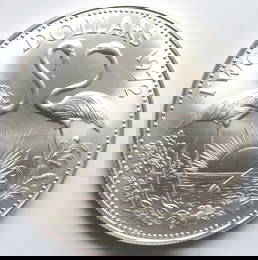 2 dollar 1973 BAHAMAS Queen Elizabeth II FLAMINGO Proof Silver Coin (29,81g)