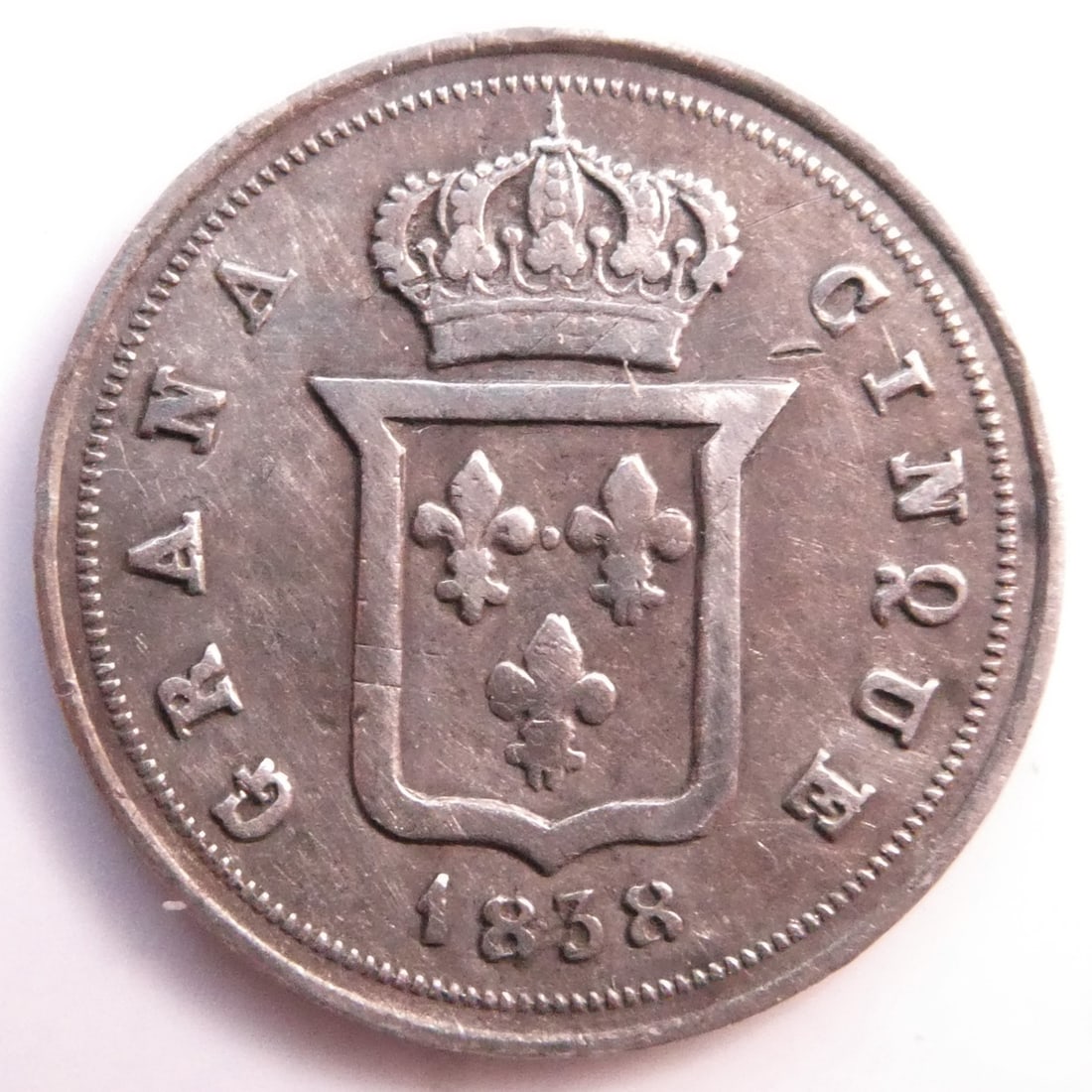 5 Grana - Ferdinando II Sicilies 1838 Silver coin (1 of 2)