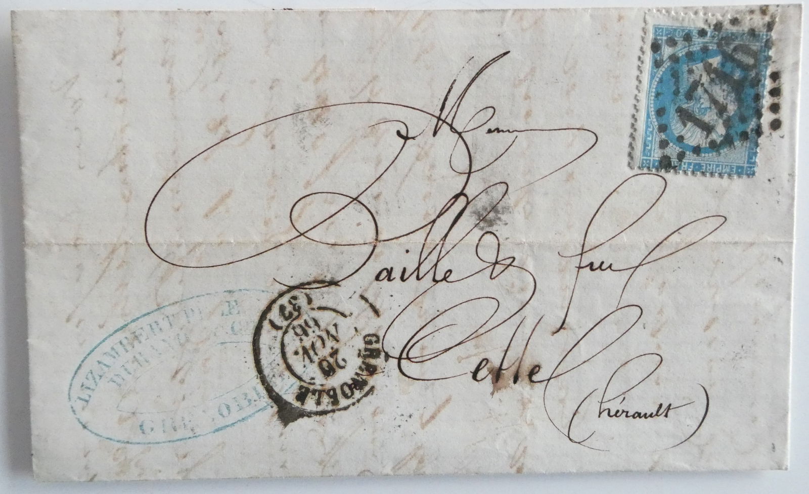 20c France stamp Napoleon on a Beautiful Letter postmarked 20 November 1966 Grenoble France (1 of 7)