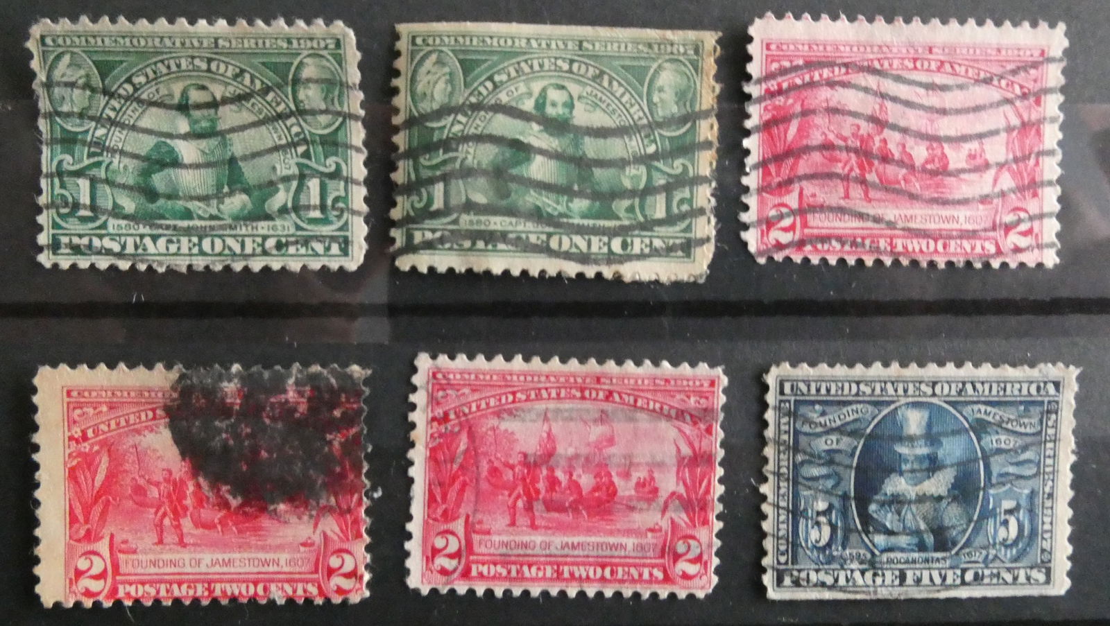 1907 jamestown issue 1, 2, 5 cent Pocahontas (1 of 2)