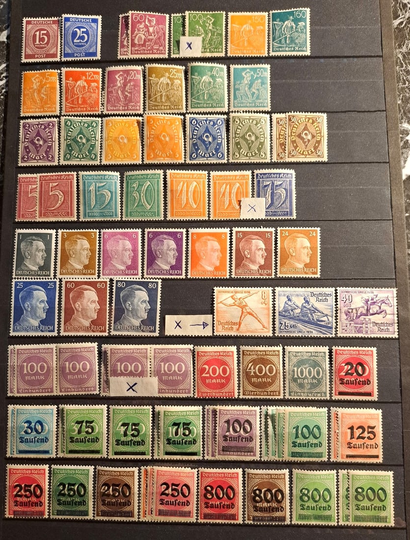 GERMAN EMPIRE. 1940 Pfr/mint from the inflation mark series etc. (fixer track=X): GERMAN EMPIRE. 1940 Pfr/mint from the inflation mark series etc. (fixer track=X)