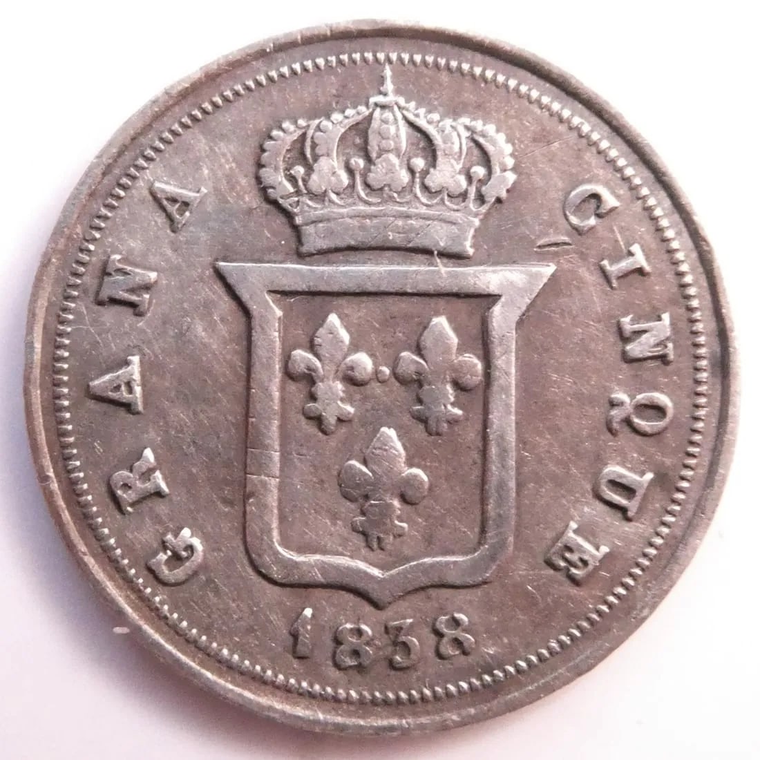 5 Grana - Ferdinando II Sicilies 1838 Silver coin (1 of 2)