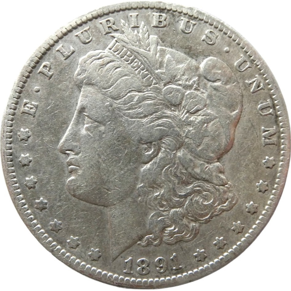 1891 Morgan Silver Dollar Silver coin (1 of 2)