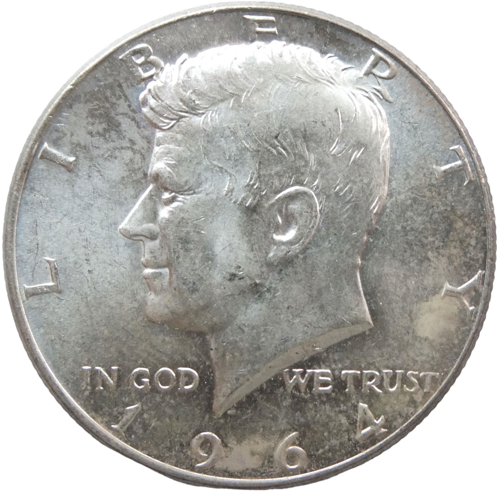 United States half Dollar "Kennedy Half Dollar" 1964 proff Silver coin: Issuer United StatesPeriod Federal republic (1776-date)Type Standard circulation coinYear 1964Value ½ Dollar = 50 Cents½ USD = SEK 5.26Currency Dollar (1785-date)Composition Silver (.900