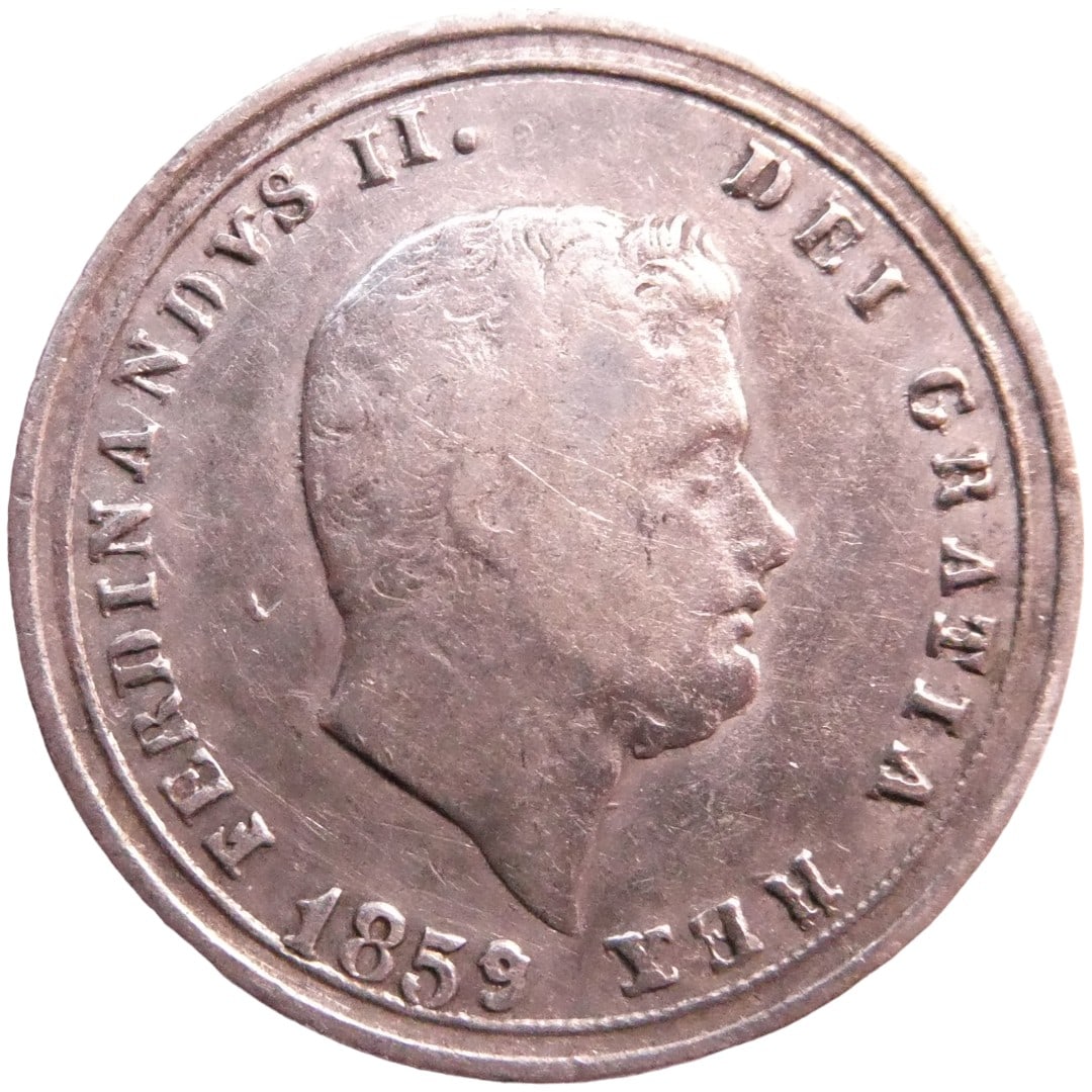 10 Grana - Ferdinando II Sicilies 1858 Silver coin (1 of 2)