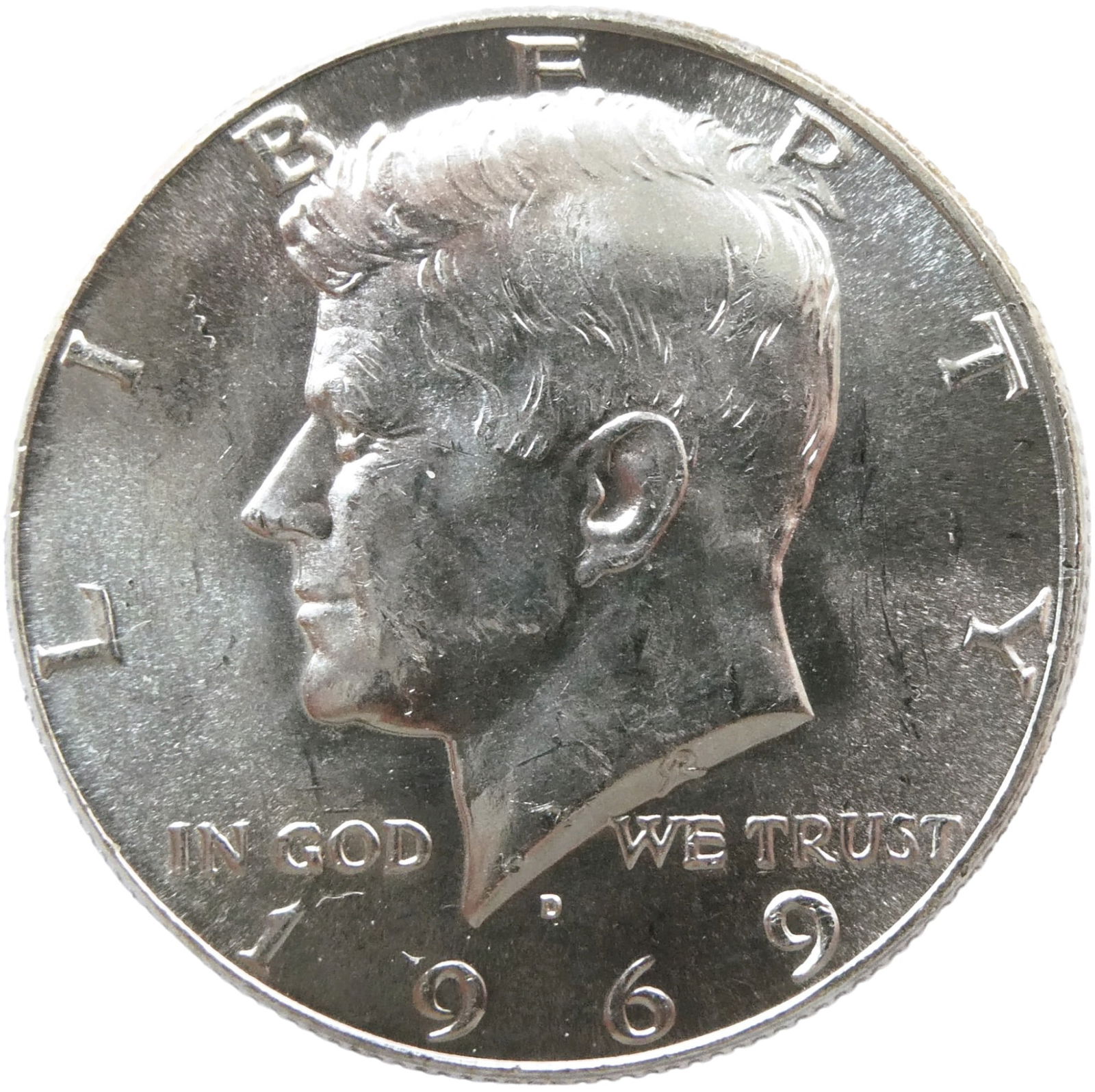 United States half Dollar "Kennedy Half Dollar" 1969-D Silver coin (1 of 2)