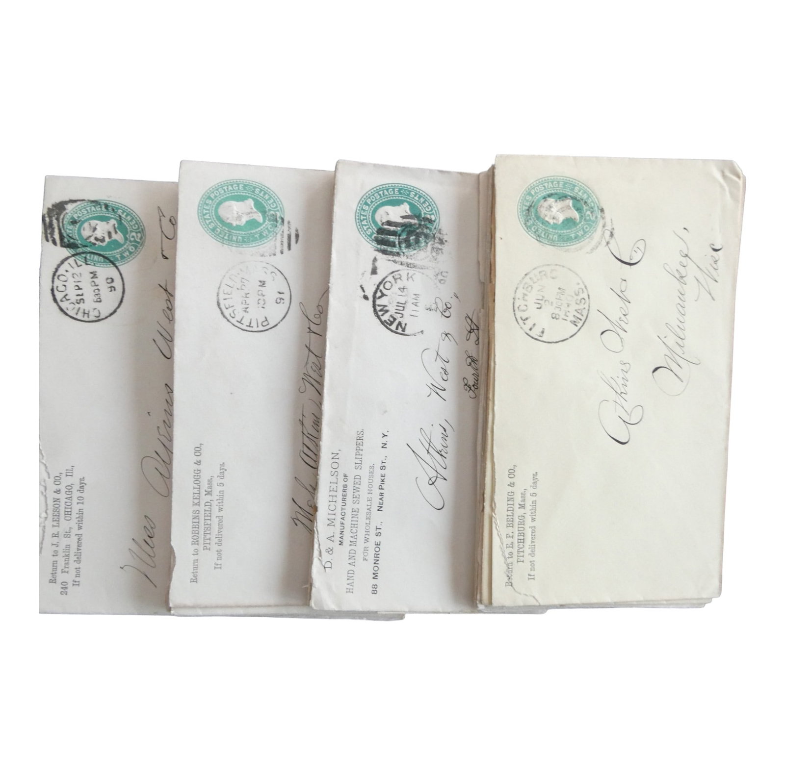 Lot of 40 beautiful Wrapper cover lette 2 cents 18th century mixed post office stamps: Lot of 40 beautiful Wrapper cover lette 2 cents 18th century mixed post office stamps
