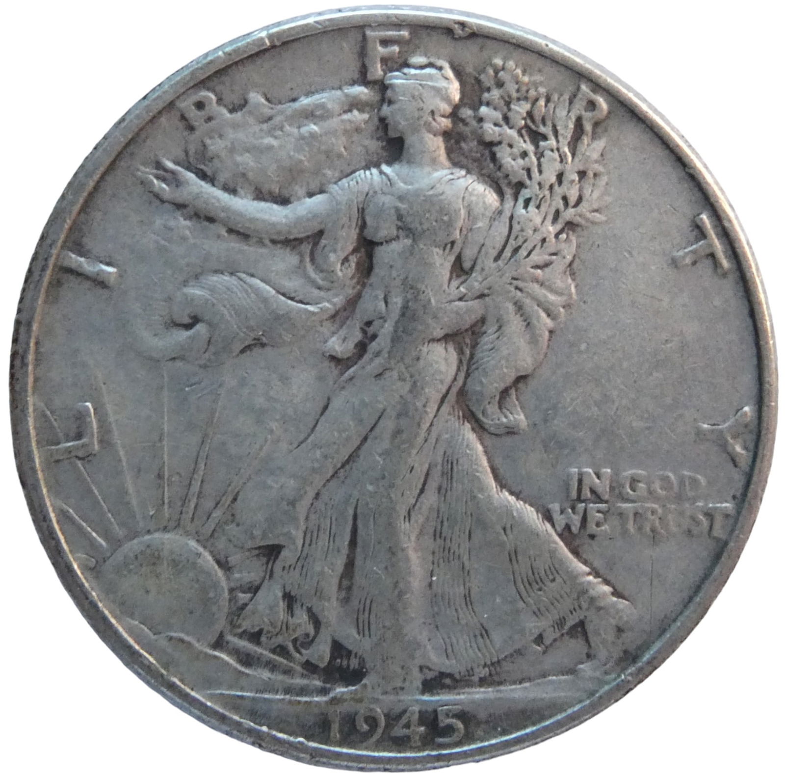 USA Half dollar, 1945 Walking Liberty Silver coin (1 of 2)