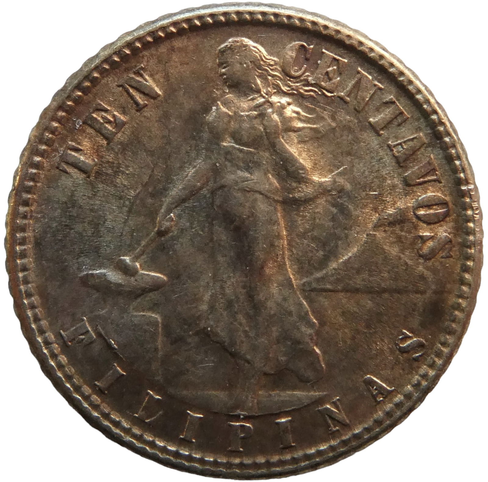 Philippines State of USA 10 centavos, 1944-D Silver coin (1 of 2)