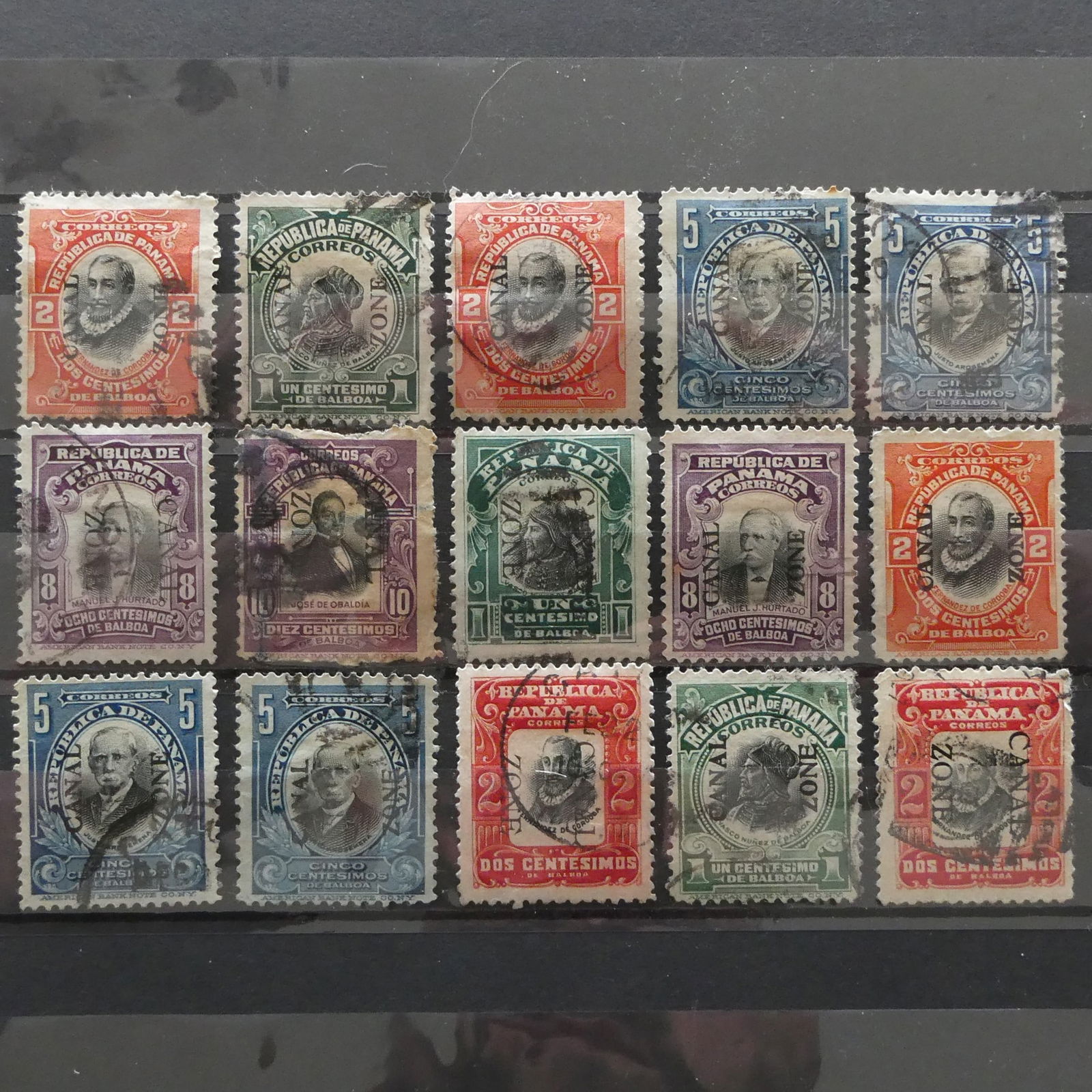 Lot 1906-21, Overprinted American Bank Note Co. Portrait issues, Specialized group (Scott 21//57), (1 of 4)