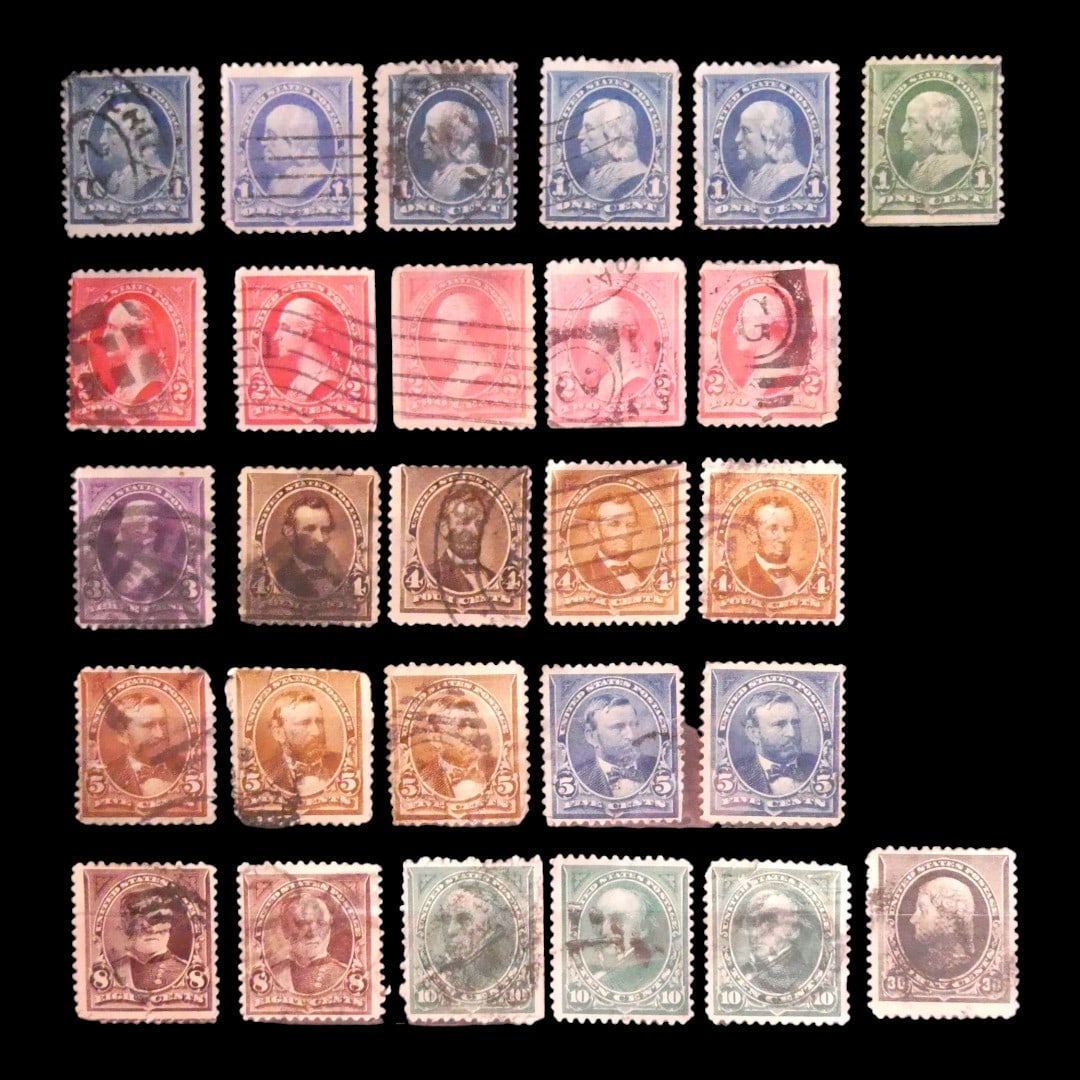 Lot of Us 1894 bureau issue unwatermarked and 30 cent Jefferson - black (1 of 10)