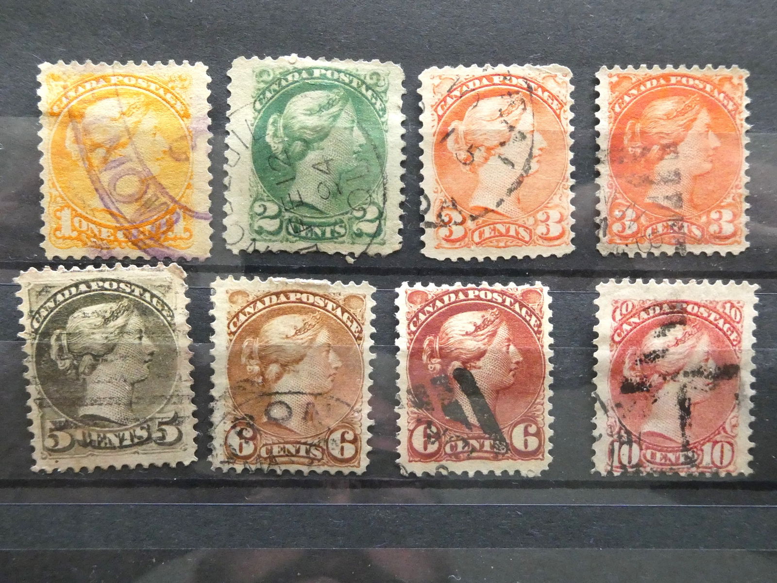 Grope of  Queen Canada 1868 Scott 23-29 stamps (1 of 2)