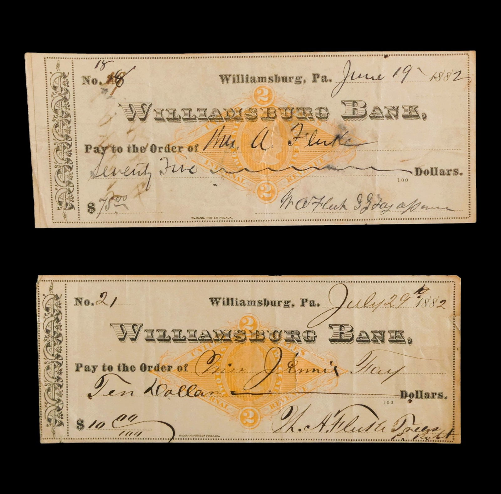 lot of 1882 Williamsburgh Savings Bank old checks: lot of 1882 Williamsburgh Savings Bank old checks The Williamsburgh Savings Bank was a financial institution in Brooklyn, New York, from 1851 to 1986. The bank was incorporated in 1851 under legislati