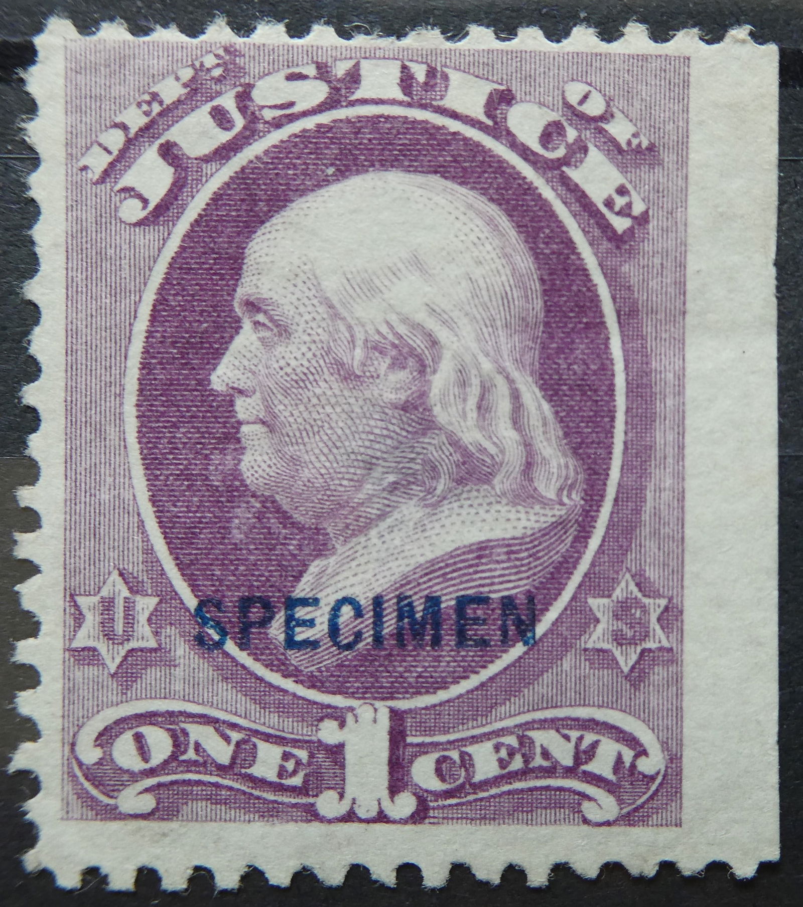 USA Sc #025 1c purple Specimen NG FVF (1 of 2)