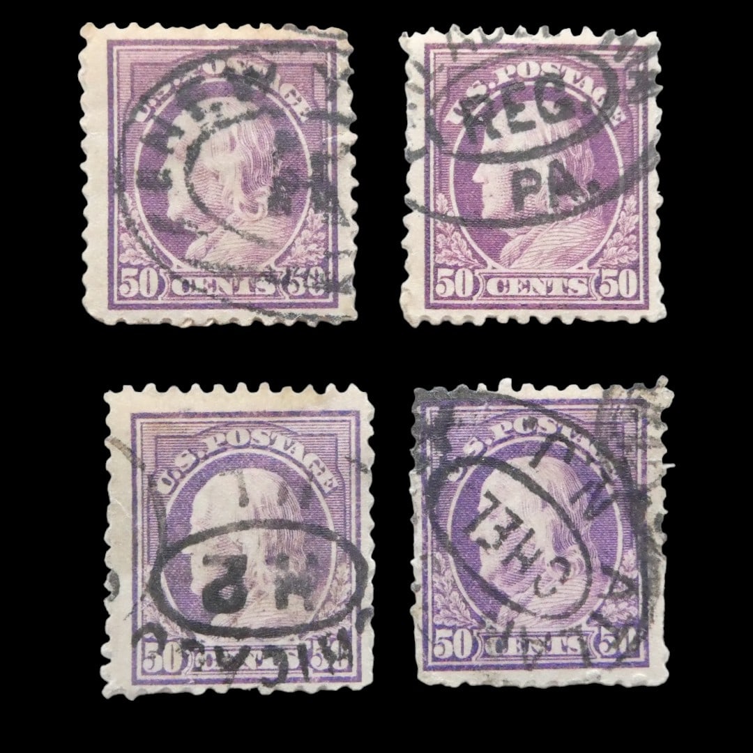 Lot of US Stamp (Scott 440) 1915 FRANKLIN 50? VIOLET Used (1 of 2)