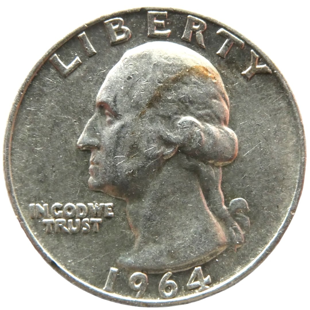 United States ? Dollar 1964-D "Washington Silver Quarter" silver coin (1 of 2)