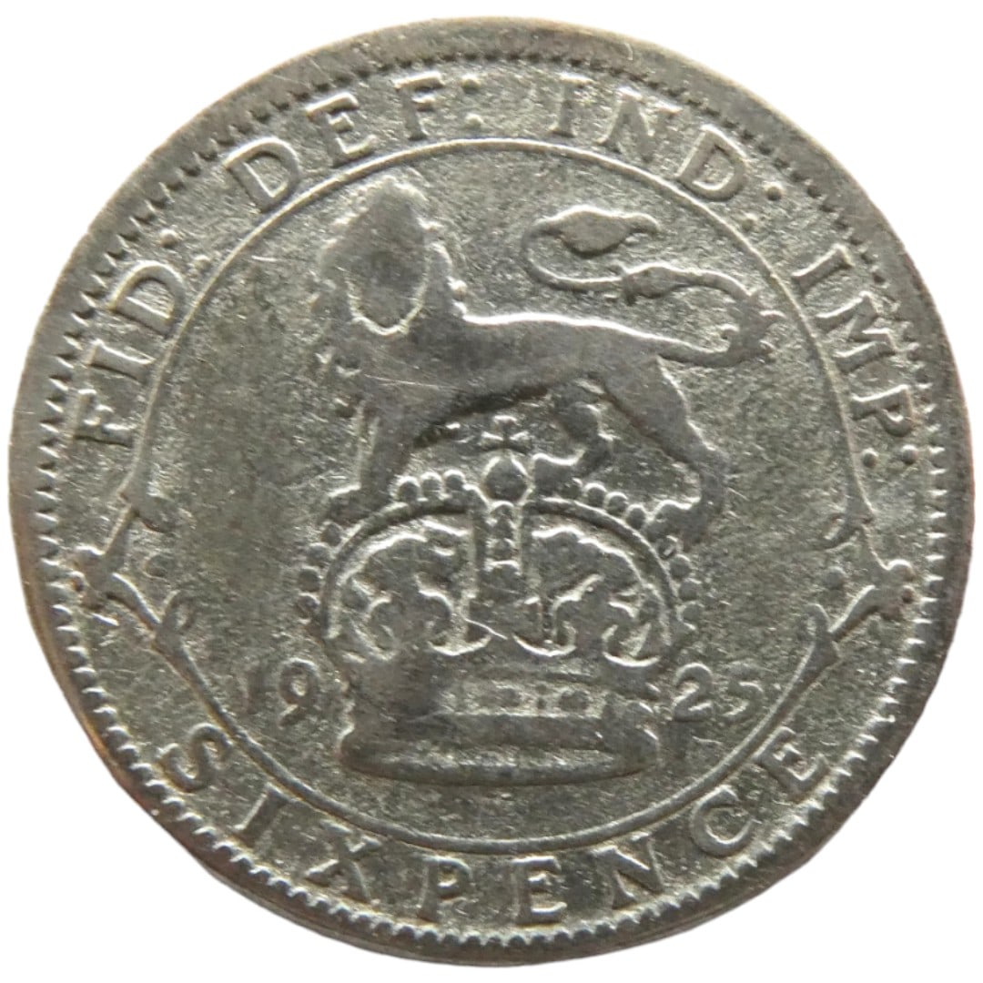 GREAT BRITAIN, GEORGE V, 6 PENCE 1925 Silver coin (1 of 2)