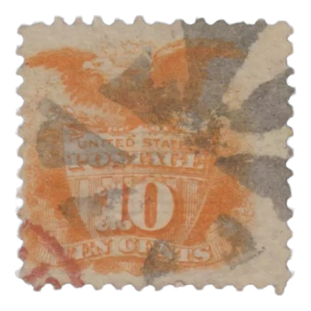US Scott #116 Used-VF, PINWHEEL Fancy Cancel Eagle & Shield Stamp SCV (1 of 2)