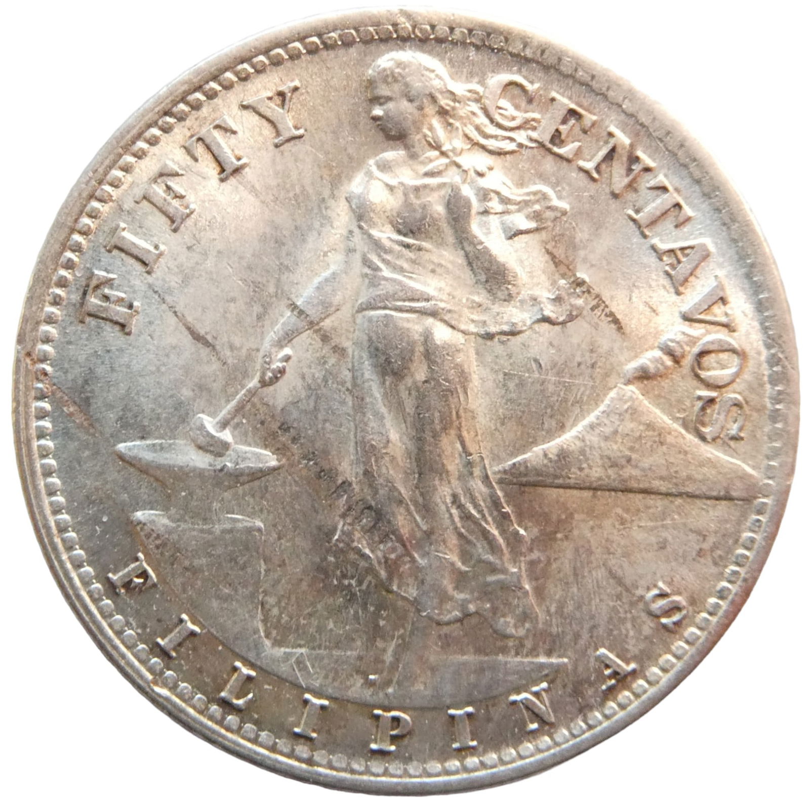 Philippines States USA 50 Centavos 1945-S Silver coin (1 of 2)