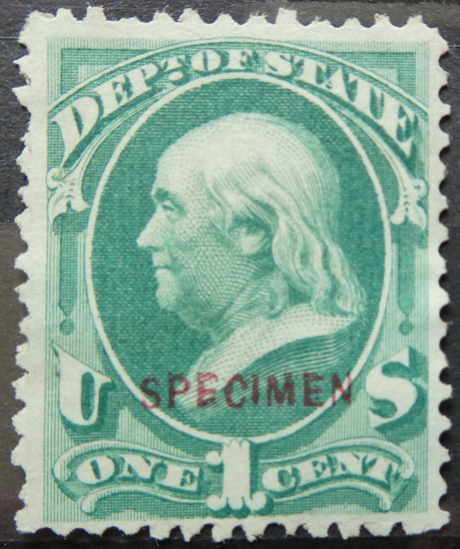 US 1c Executive, Navy, State on Soft Porous Paper, Specimen Ovpt MNH (1 of 2)