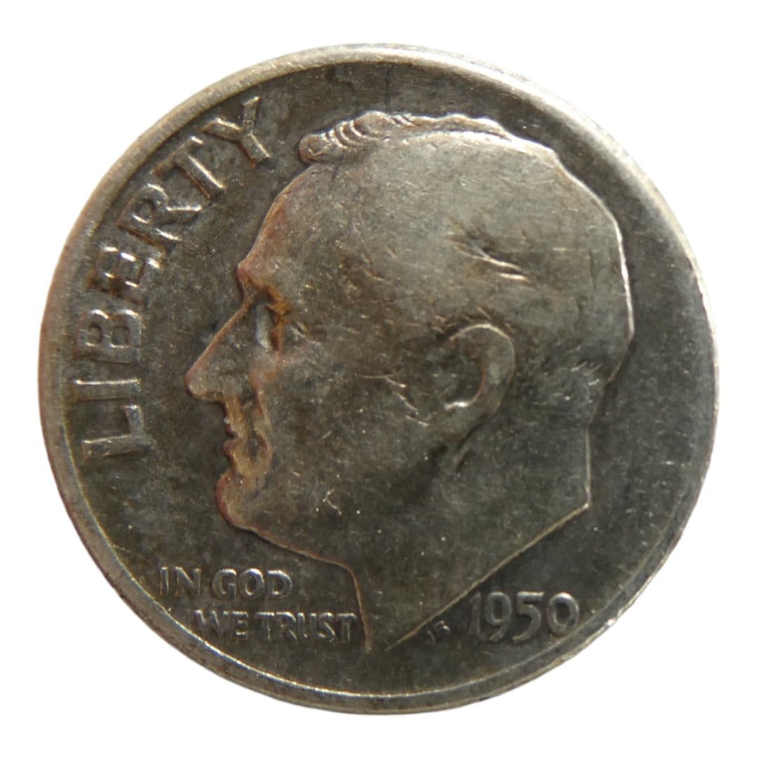 United States 1 Dime "Roosevelt Silver Dime" 1950 SIlver coin (1 of 2)