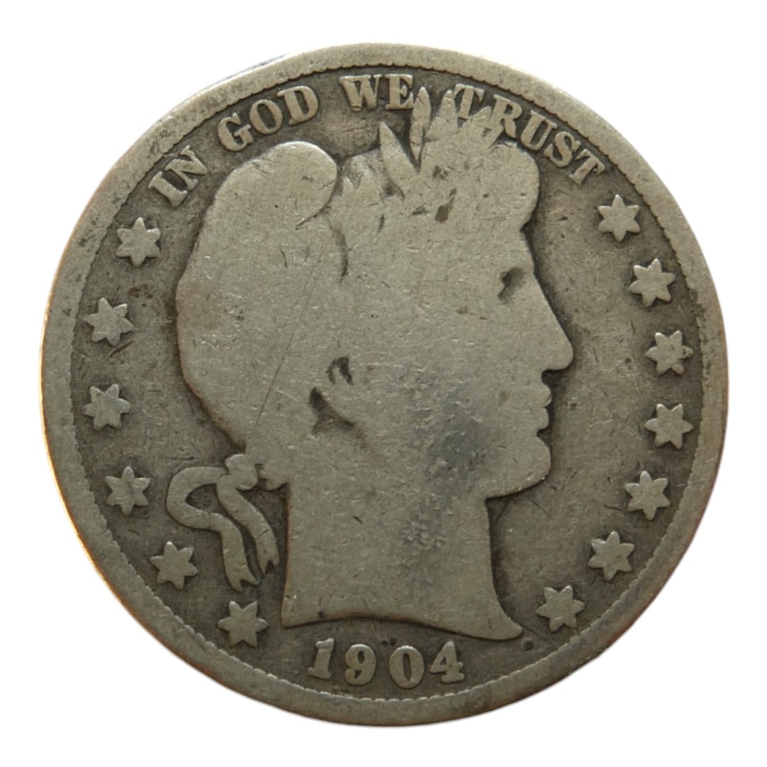 United States 1904 Half Dollar "Barber Half Dollar" Silver coin (1 of 2)