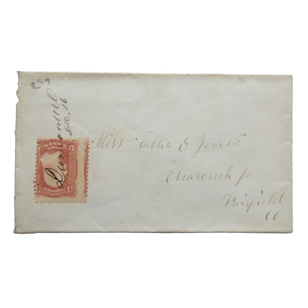 US Letter Scott #64 Error Used VF Pink 1871 3 Cent George Washington Stamp: US Letter Scott #64 Error Used VF Pink 1871 3 Cent George Washington Stamp