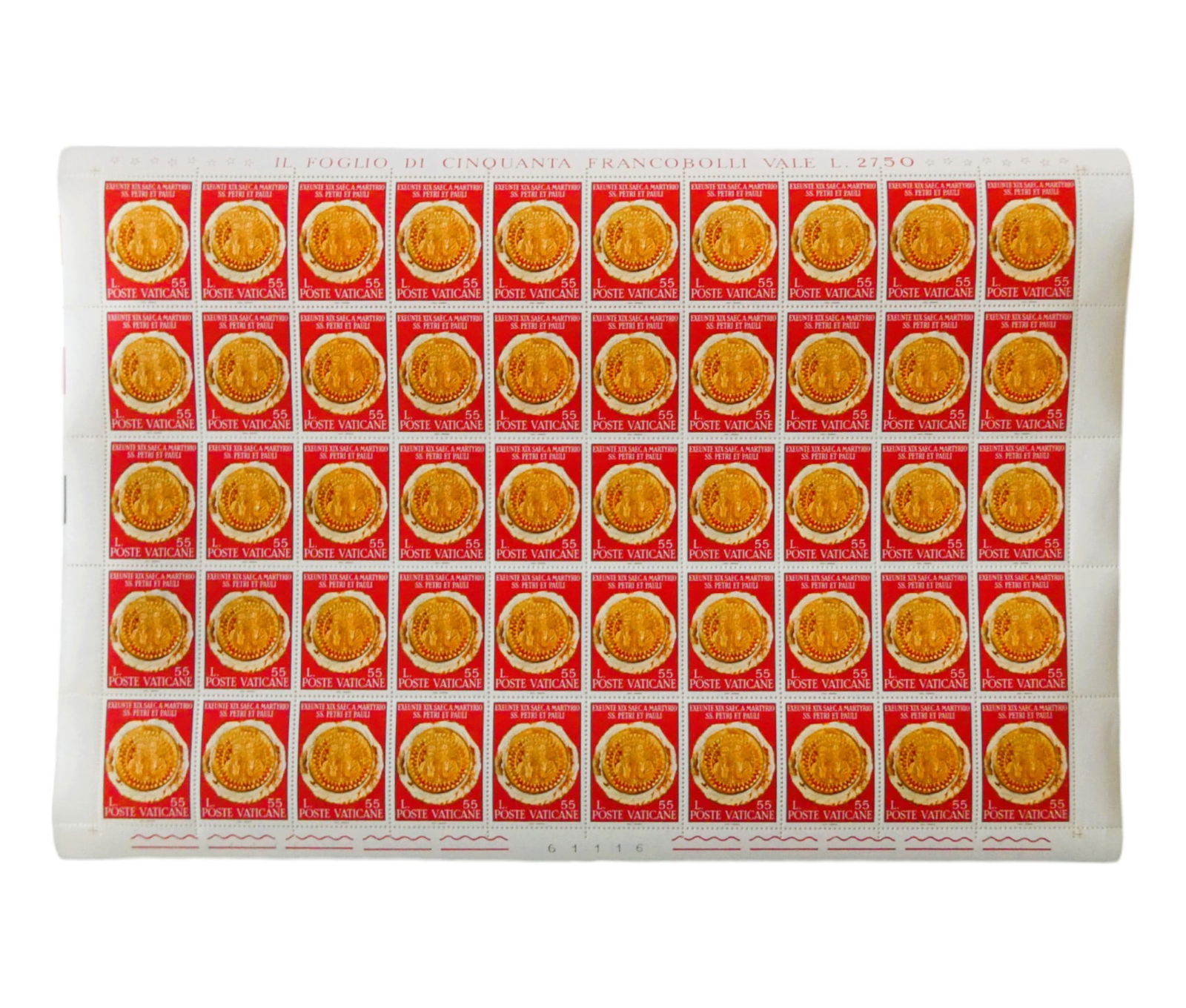 Vatican City sheet 1967, the 19 Centenary of the Martyrdom of the Apostles Peter and Paul Mich VA525 (1 of 3)