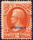U. S. 2c Interior, Specimen Ovpt. (Scott O16S) MNH