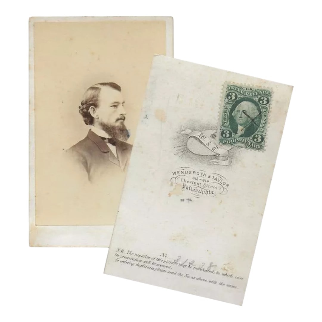 1862-71 HANDSOME BEARDED MAN 3c WASHINGTON CIVIL WAR REVENUE TAX STAMP: 1862-71 HANDSOME BEARDED MAN 3c WASHINGTON CIVIL WAR REVENUE TAX STAMP