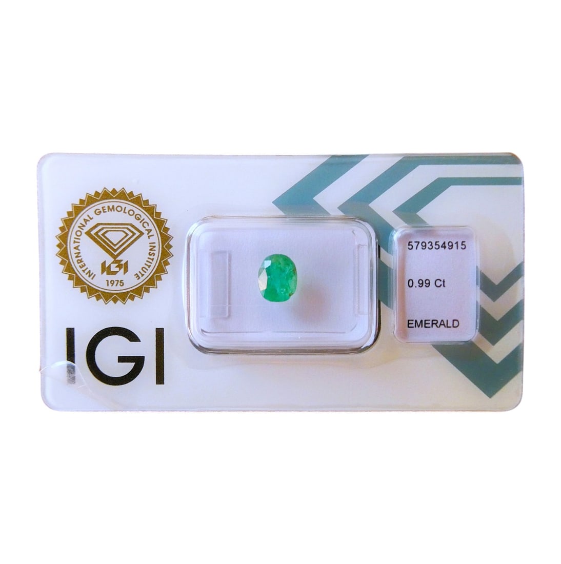IGI certified natural emerald punjsher Afghanistan 0,99 ct (1 of 5)