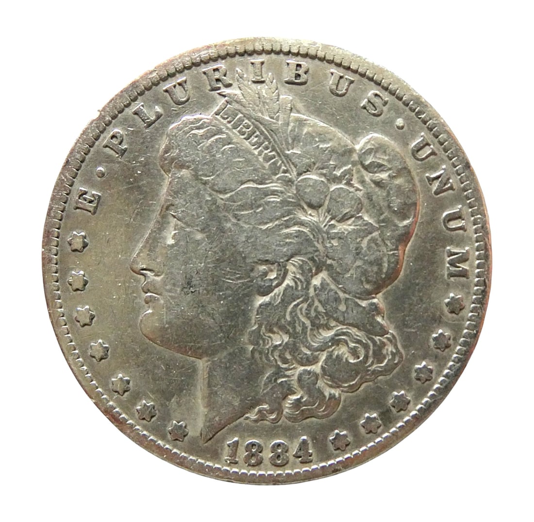 US 1884 Morgan Silver Dollar, Philadelphia Mint, .900 silver (1 of 2)