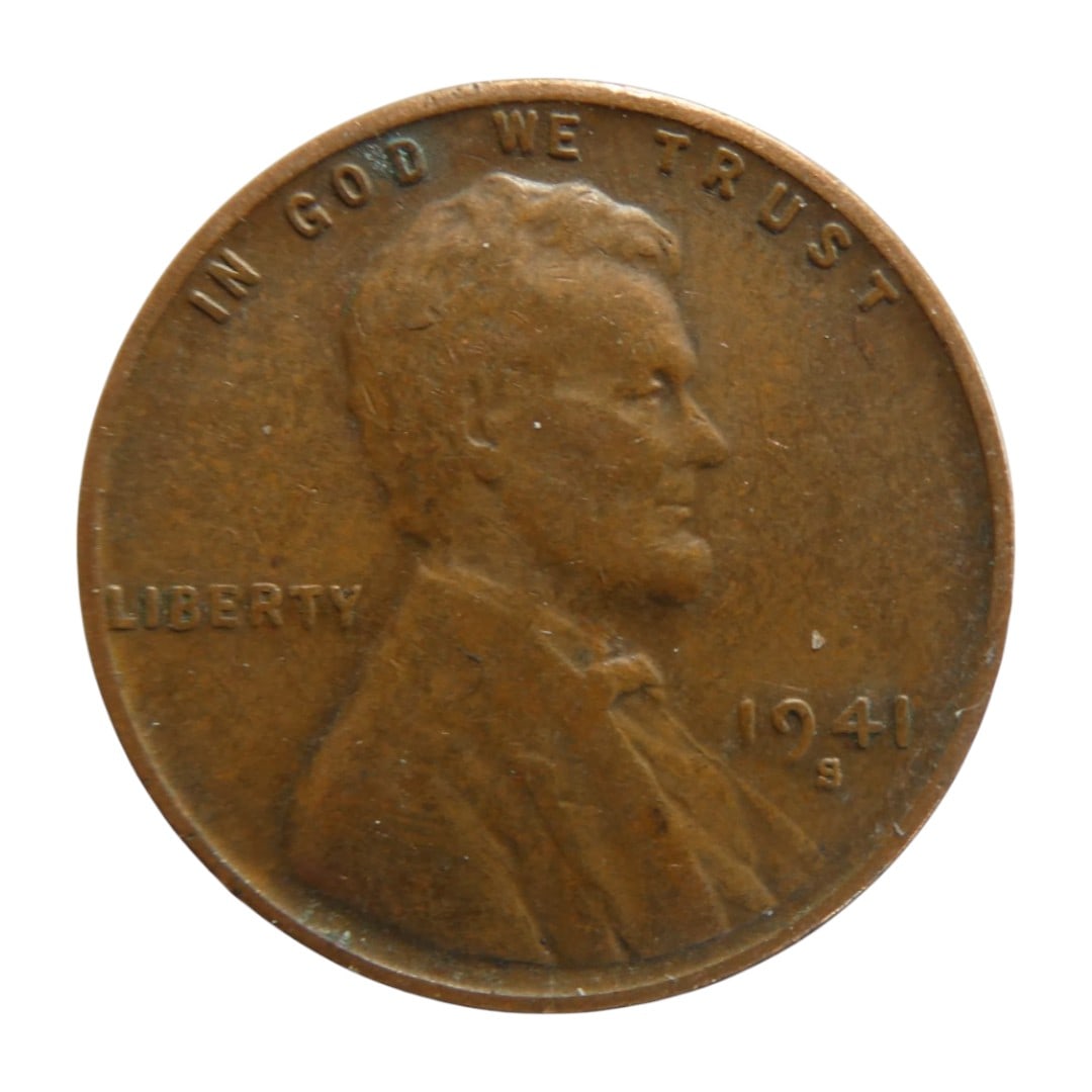 1941s Lincoln Wheat Cent, San Francisco Mint, Bronze Coin (1 of 2)