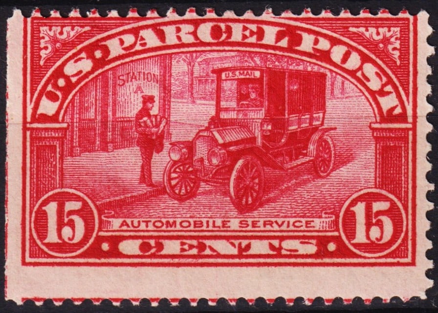 1913 U.S. Parcel Post, 15c Automobile Service, Sc Q8 (1 of 2)