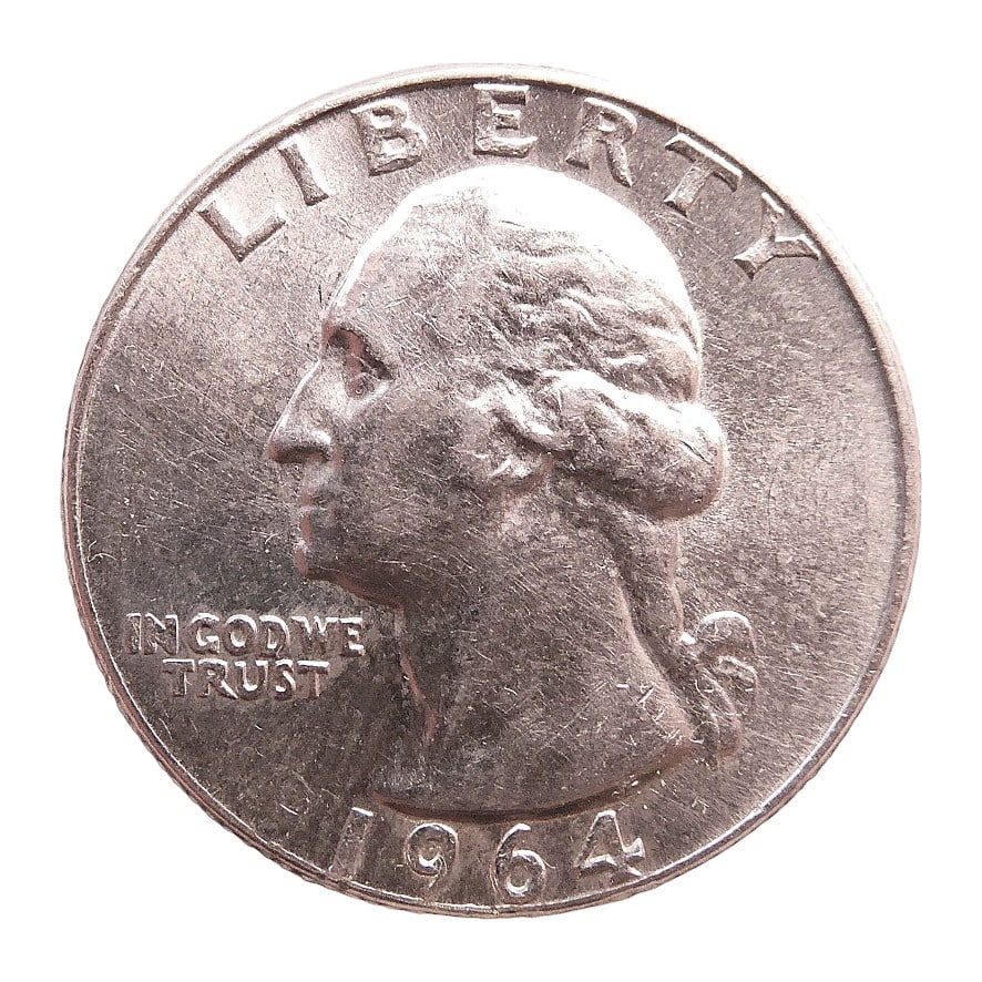 1964D Washington Quarter, Silver Issue from Final Year of Production (1 of 2)