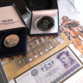 German Numismatic and Philatelic Collection, Silver Coin + Numisbriefe Set (1 of 10)